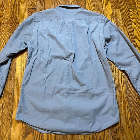 Uniqlo Slim Fit Corduroy Button Up Oxford Shirt Men's S Gray Casual - Picture 7 of 7